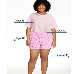 Nwt JOYSPUN Strawberries Pink Floral Women's Sleep SHORT SZ XL